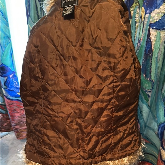 Patchwork Leather Jacket with Faux Fur Trim - Picture 8 of 9